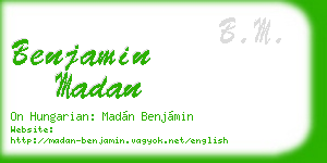 benjamin madan business card
